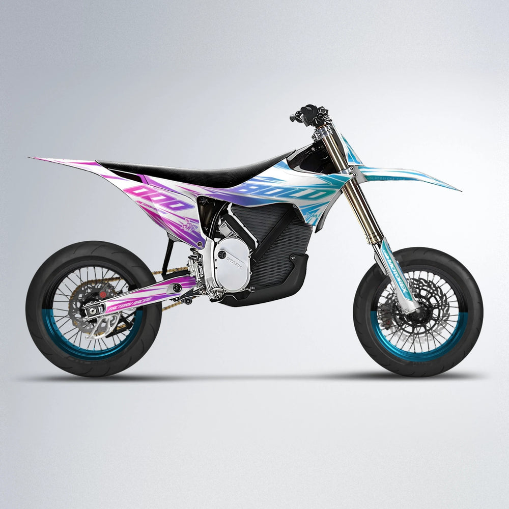 VITALY Stark Varg SM supermoto graphics kit in Pink & Light Blue