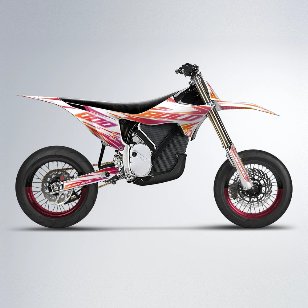 VITALY Stark Varg SM supermoto graphics kit in Red & Orange
