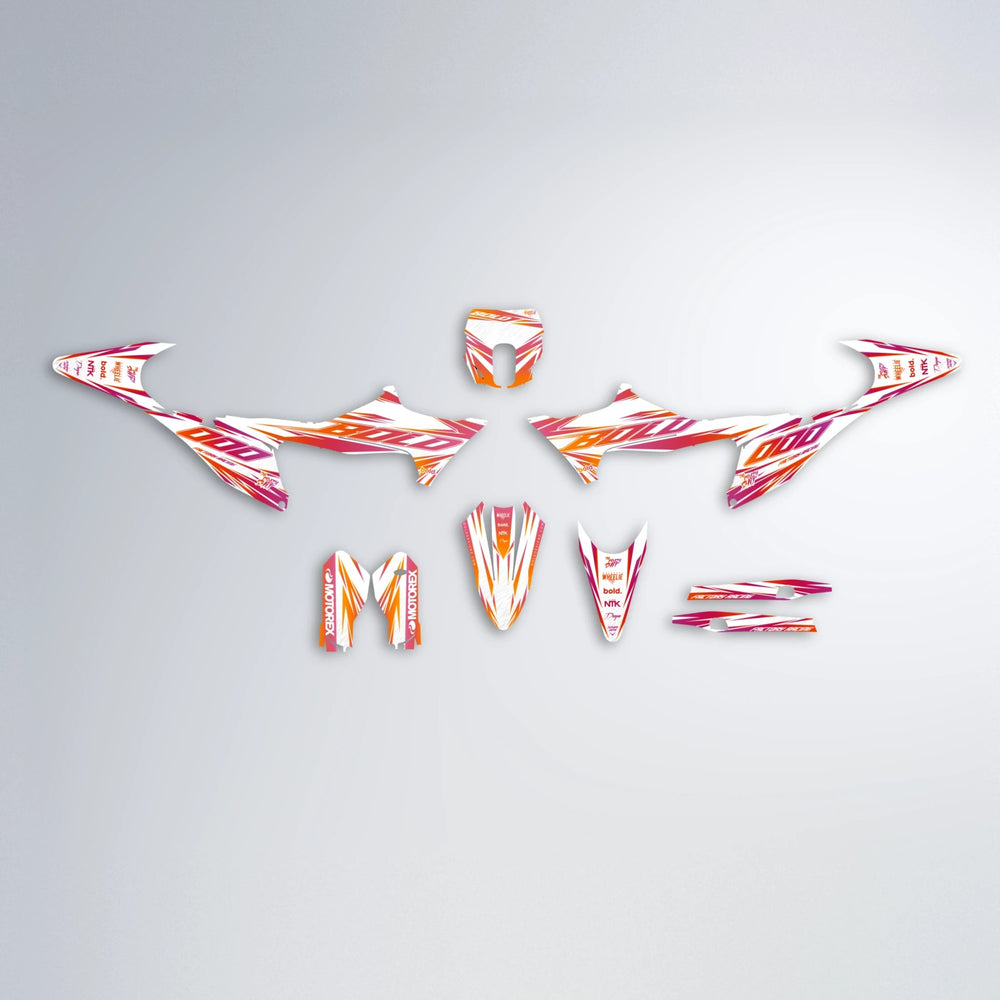 VITALY Stark Varg SM graphics kit parts layout in Red & Orange