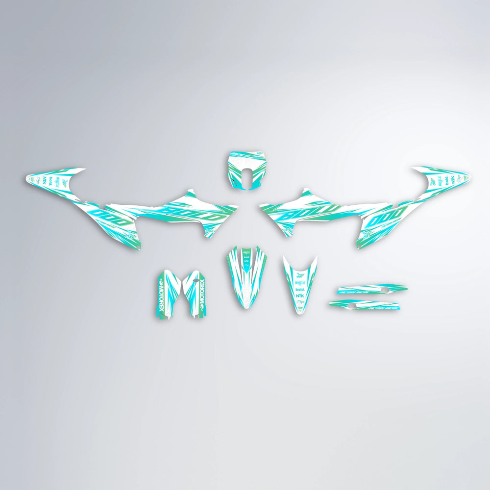 VITALY Stark Varg SM graphics kit parts layout in Teal
