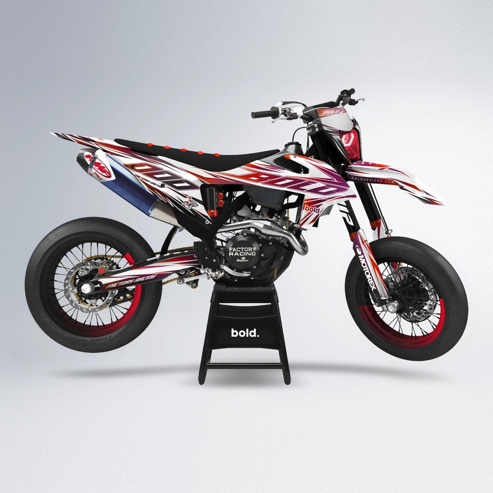 VITALY supermoto graphics kit in Black & Red