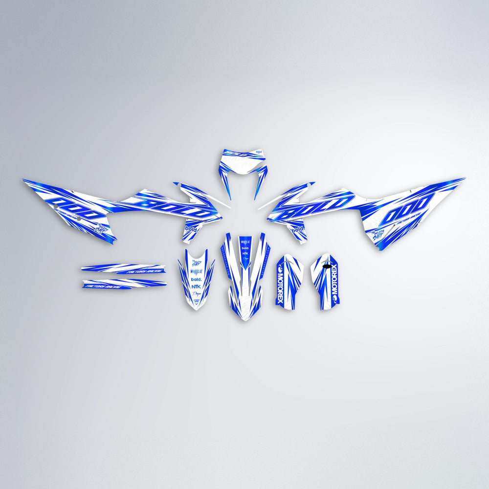 VITALY graphics kit parts layout in Blue Chrome