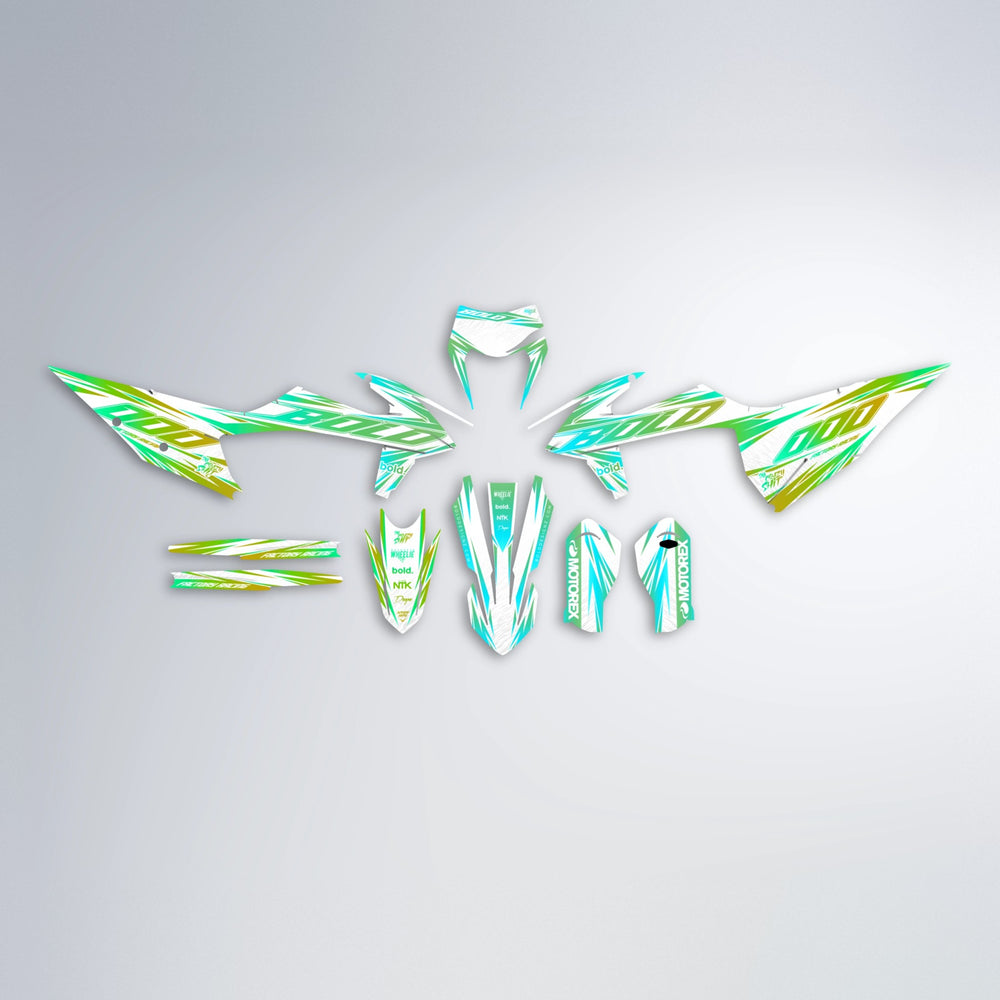 VITALY graphics kit parts layout in Cyan & Green