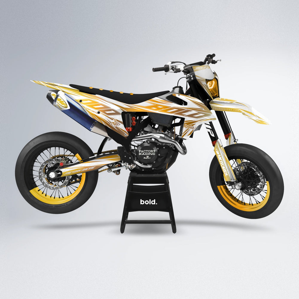 VITALY supermoto graphics kit in Gold Chrome