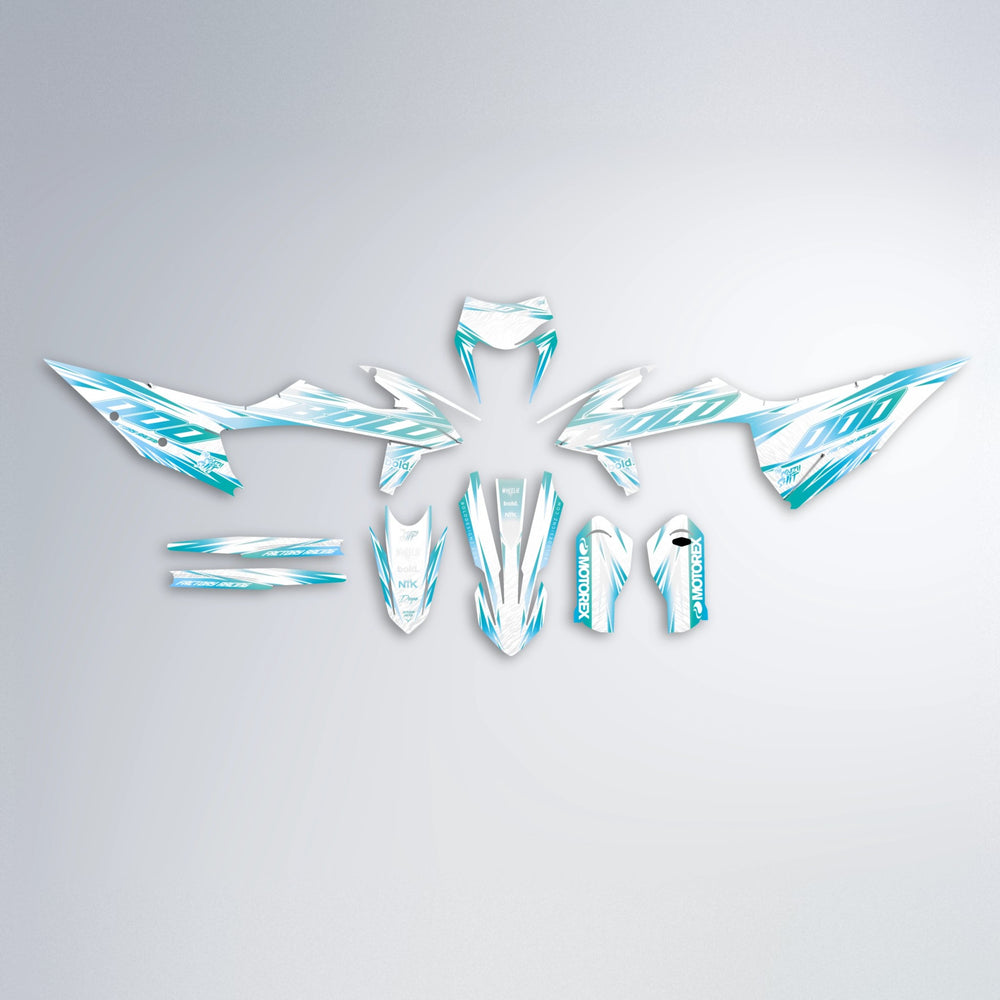 VITALY graphics kit parts layout in Light Blue & White