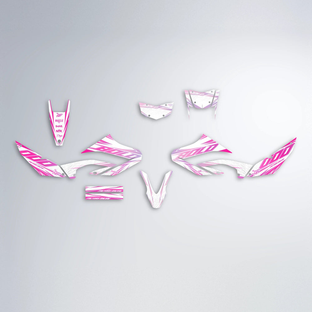 VITALY Yamaha WR 125X graphics kit parts layout in Flamingo