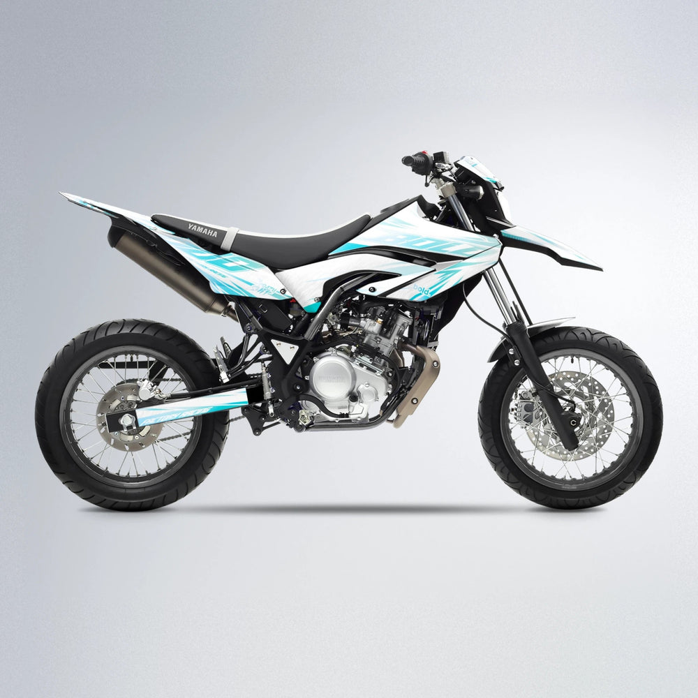 VITALY Yamaha WR 125X supermoto graphics kit in Light Blue & White