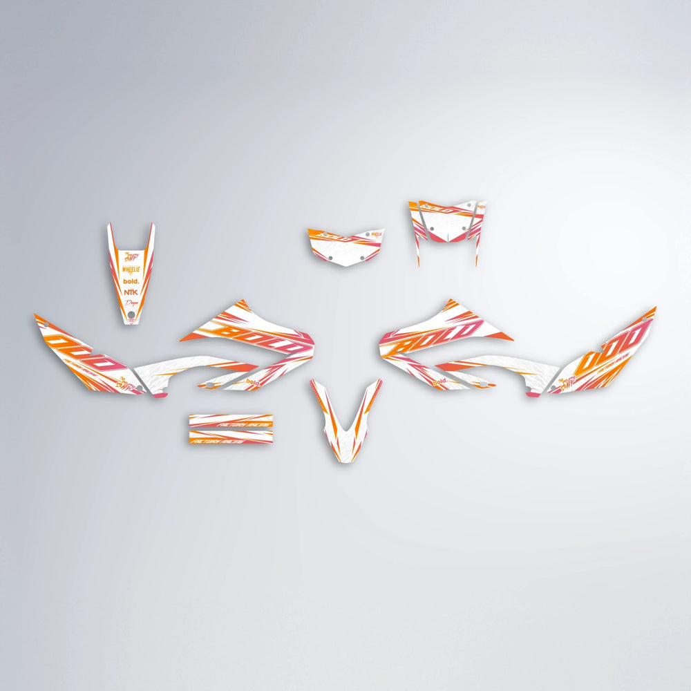 VITALY Yamaha WR 125X graphics kit parts layout in Orange