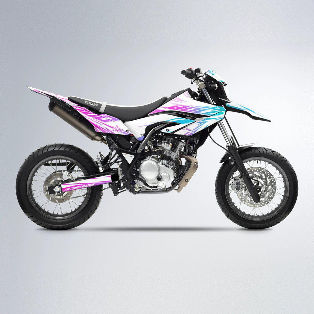 VITALY Yamaha WR 125X supermoto graphics kit in Pink & Light Blue