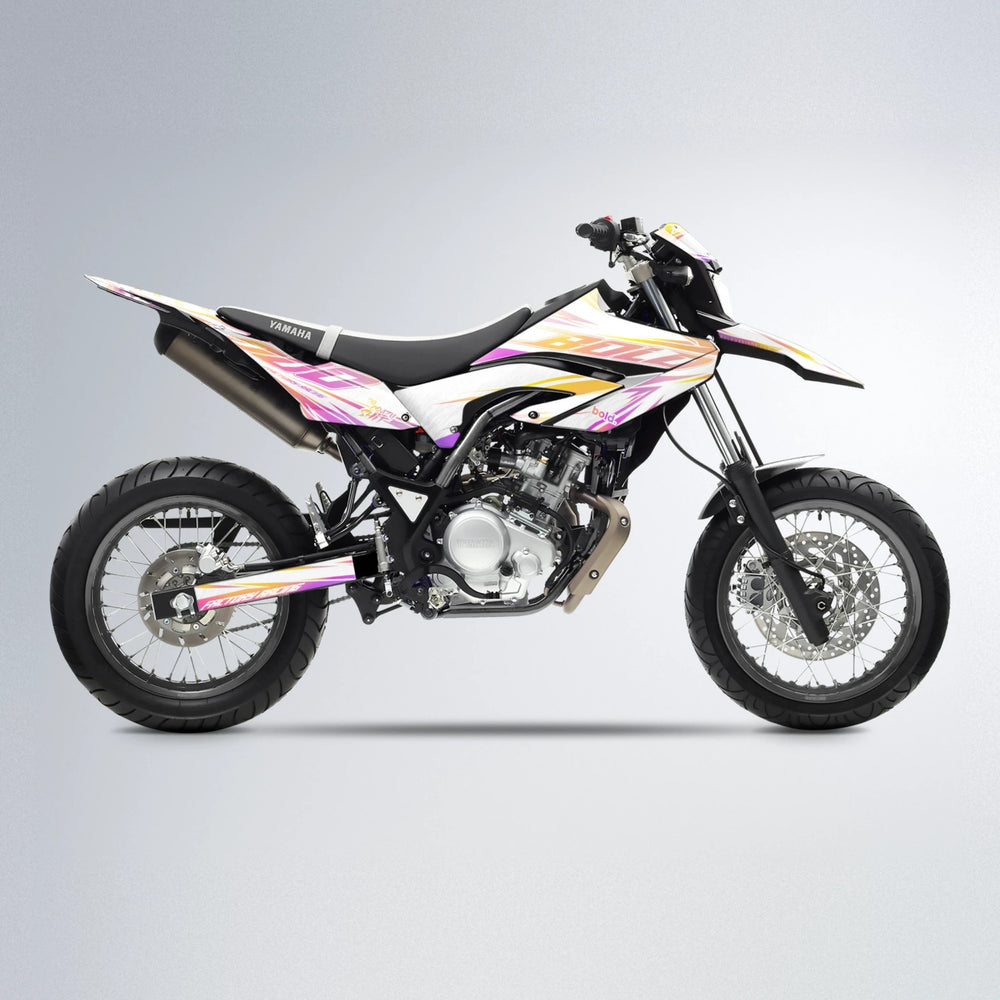 VITALY Yamaha WR 125X supermoto graphics kit in Pink & Yellow