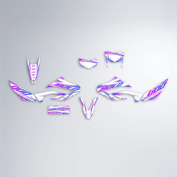 VITALY Yamaha WR 125X graphics kit parts layout in Purple