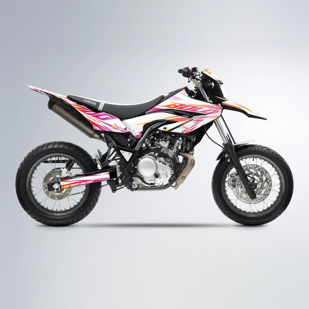 VITALY Yamaha WR 125X supermoto graphics kit in Red & Orange