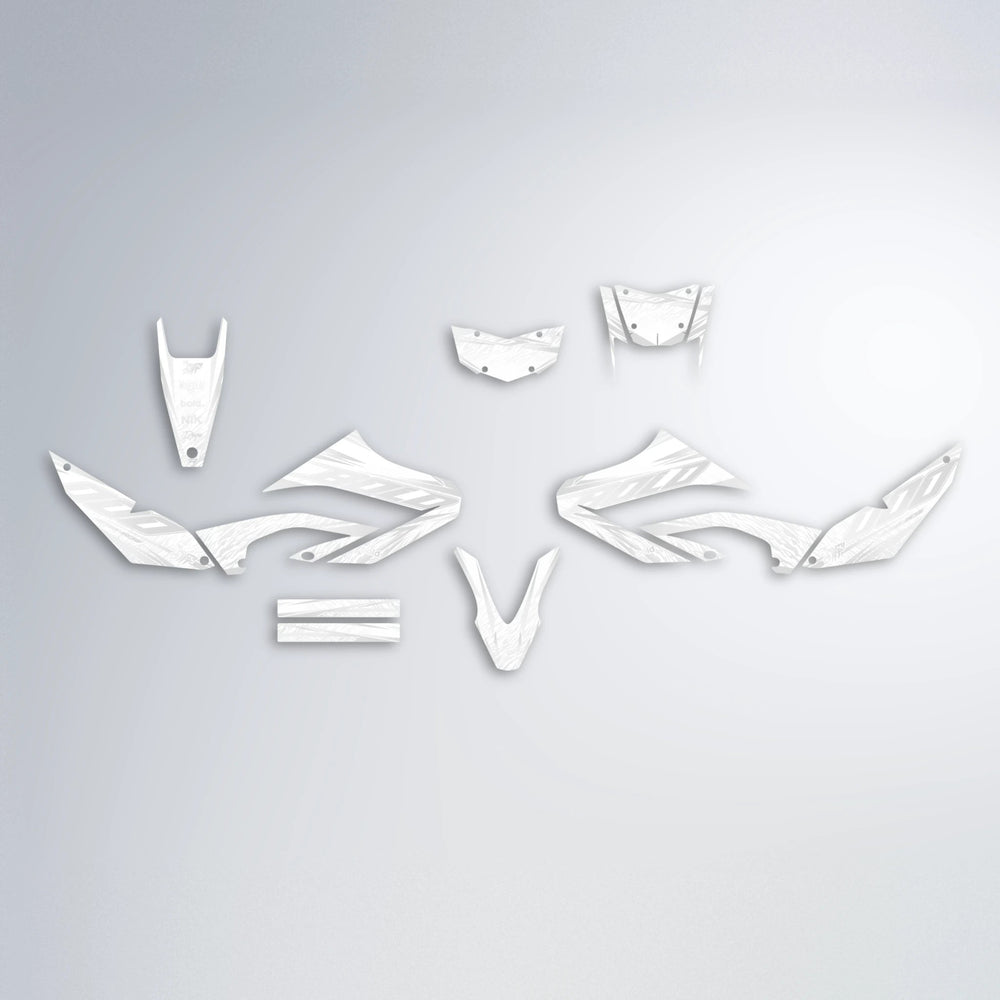 VITALY Yamaha WR 125X graphics kit parts layout in White
