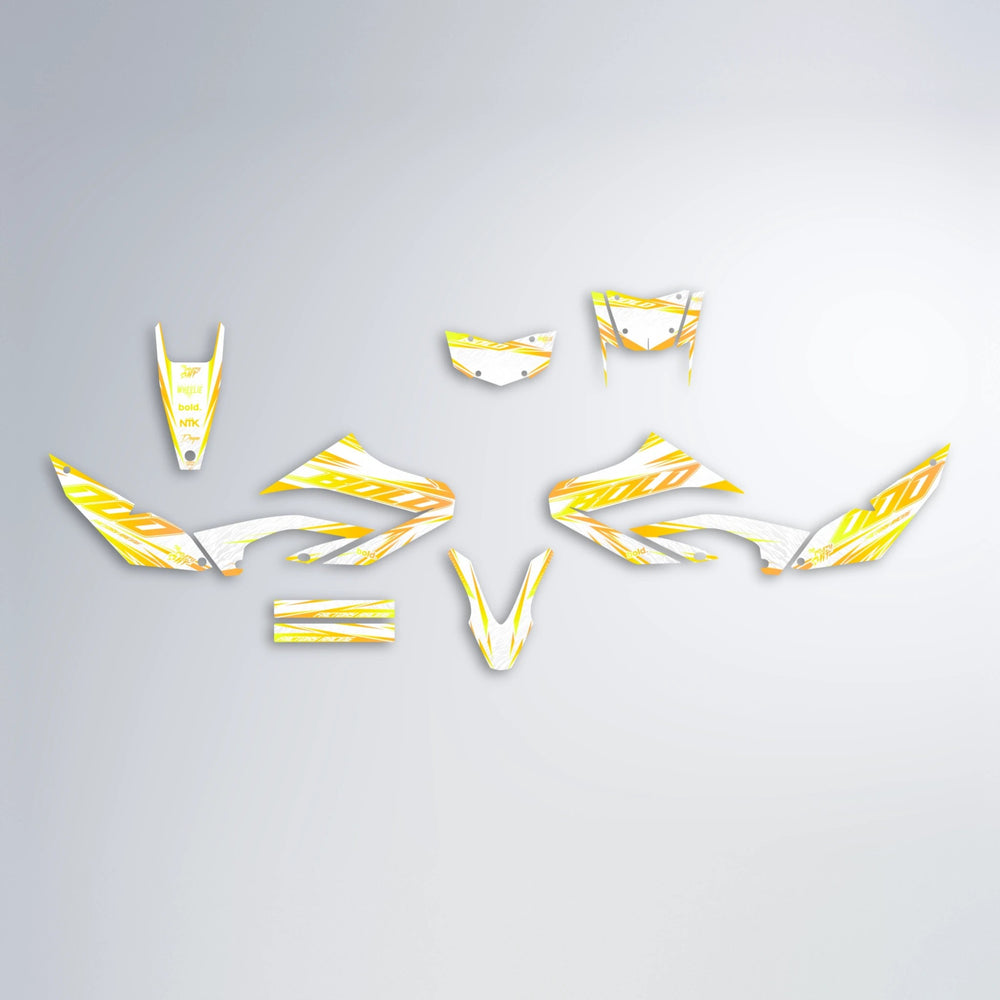 VITALY Yamaha WR 125X graphics kit parts layout in Yellow