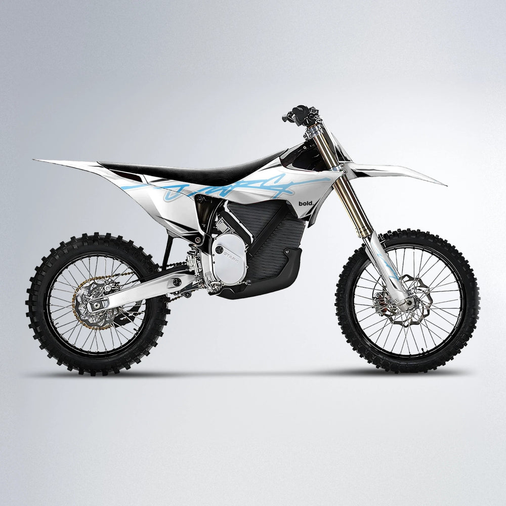 VOLTAGE Stark Varg MX motocross graphics kit in Light Blue & White