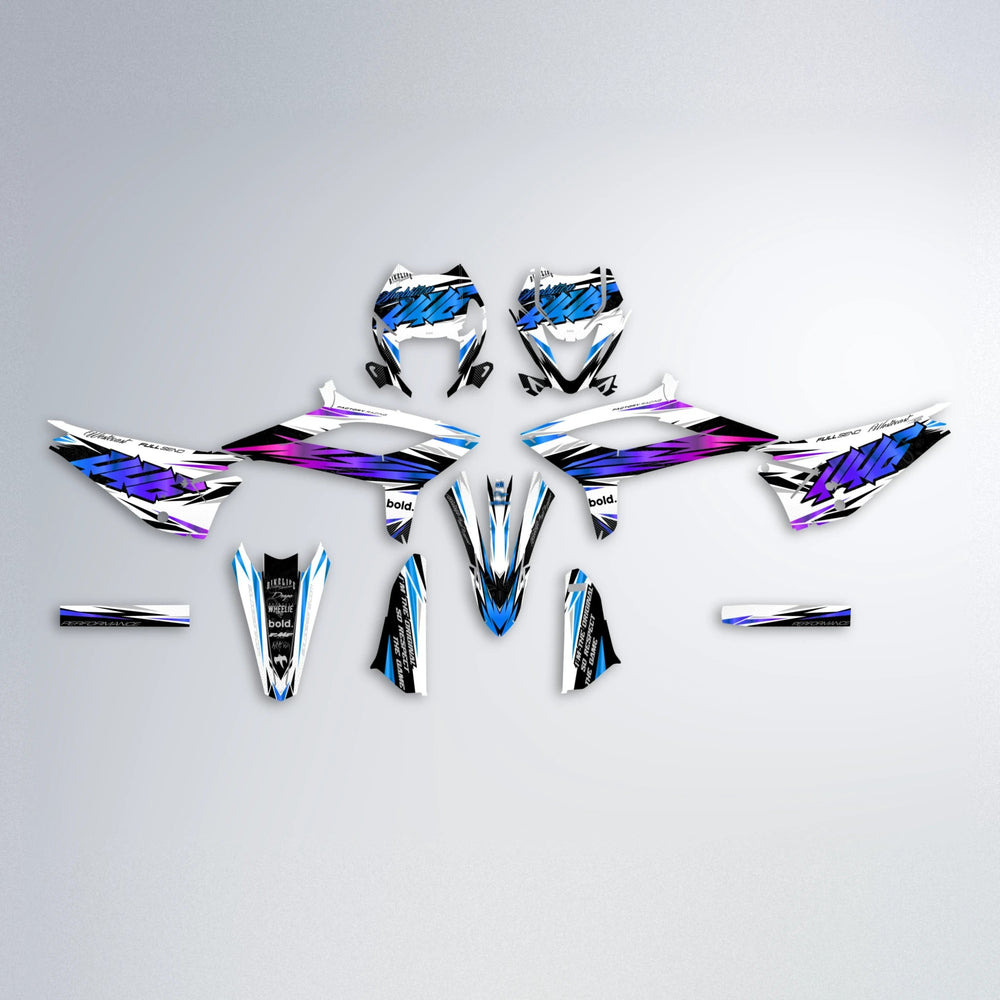 WESTCOAST Beta graphics kit parts layout in Blue Purple Fade