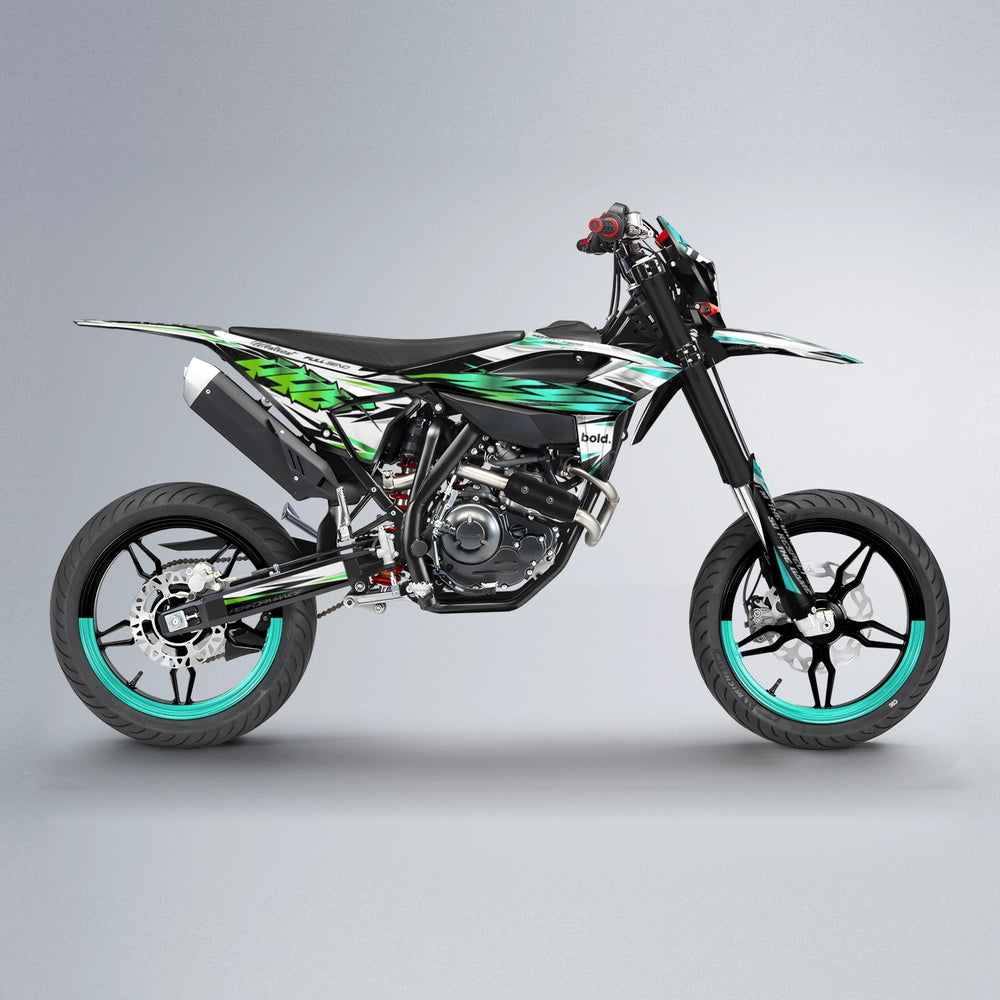 WESTCOAST Beta supermoto graphics kit in Cyan & Green