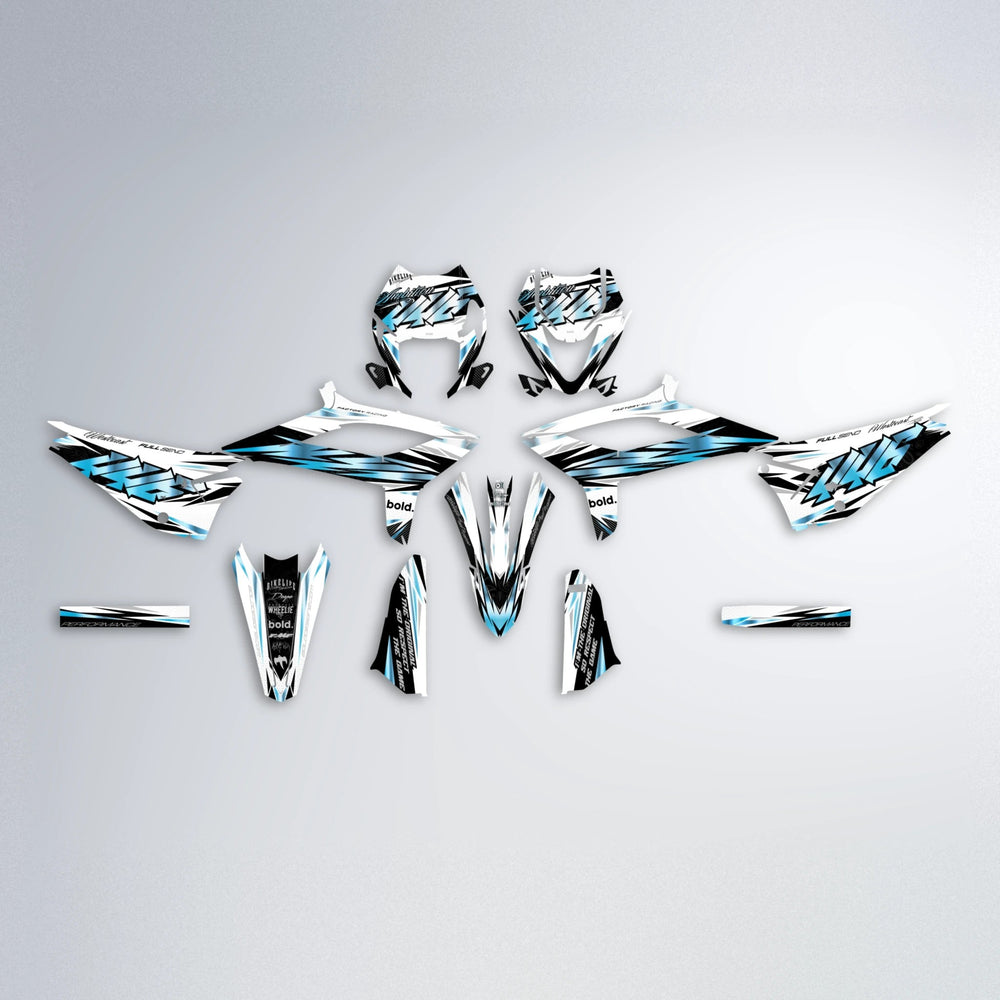 WESTCOAST Beta graphics kit parts layout in Light Blue & White