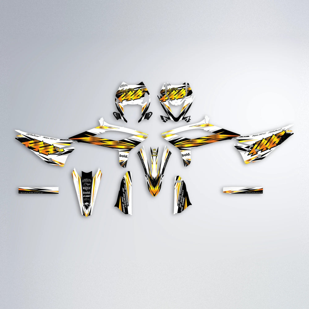 WESTCOAST Beta graphics kit parts layout in Orange & Yellow