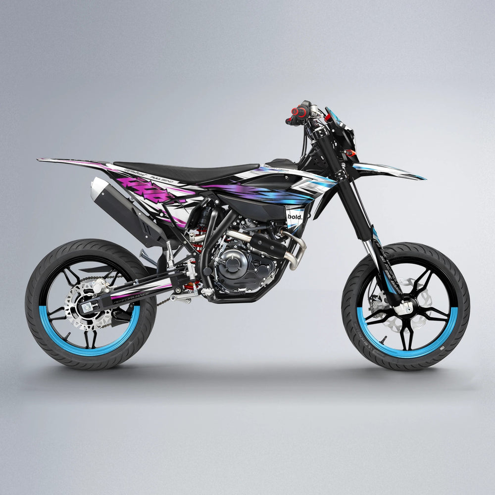 WESTCOAST Beta supermoto graphics kit in Pink & Light Blue