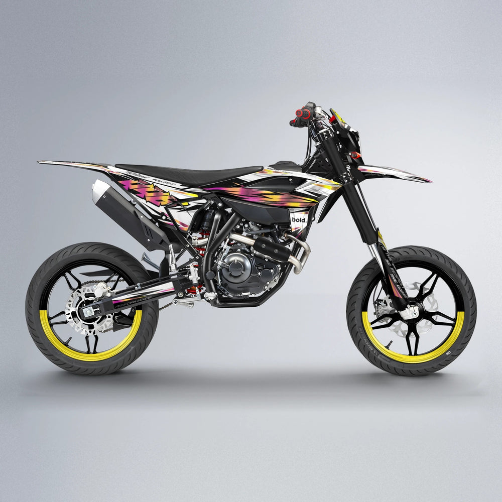 WESTCOAST Beta supermoto graphics kit in Pink & Yellow