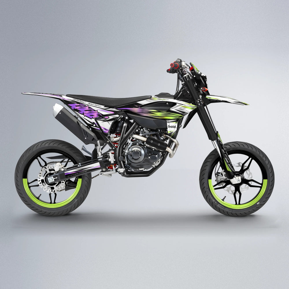 WESTCOAST Beta supermoto graphics kit in Purple & Yellow