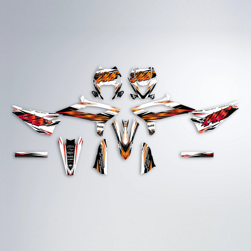 WESTCOAST Beta graphics kit parts layout in Red & Orange