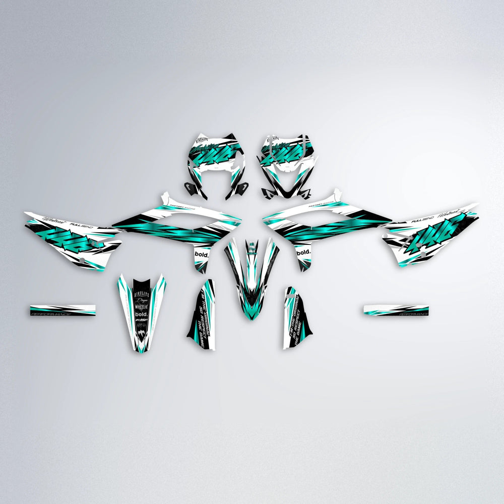 WESTCOAST Beta graphics kit parts layout in Teal