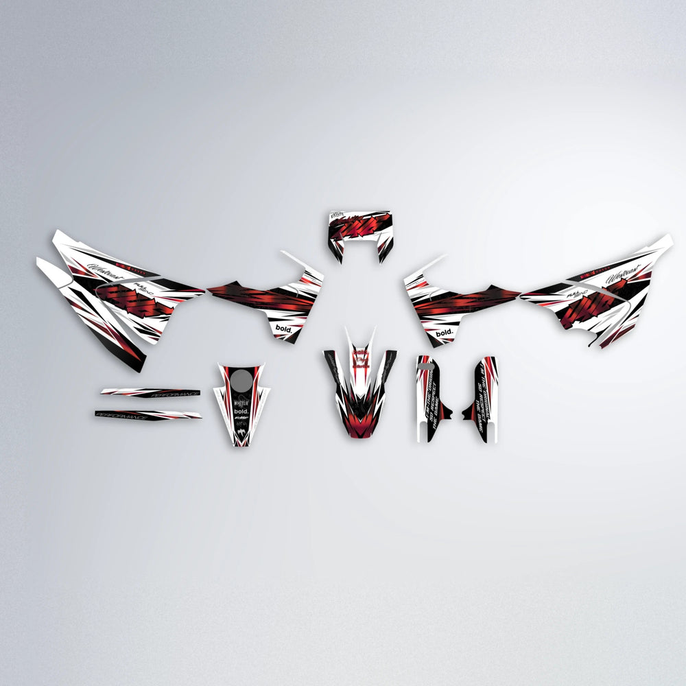 WESTCOAST Husqvarna 701 graphics kit parts layout in Black & Red
