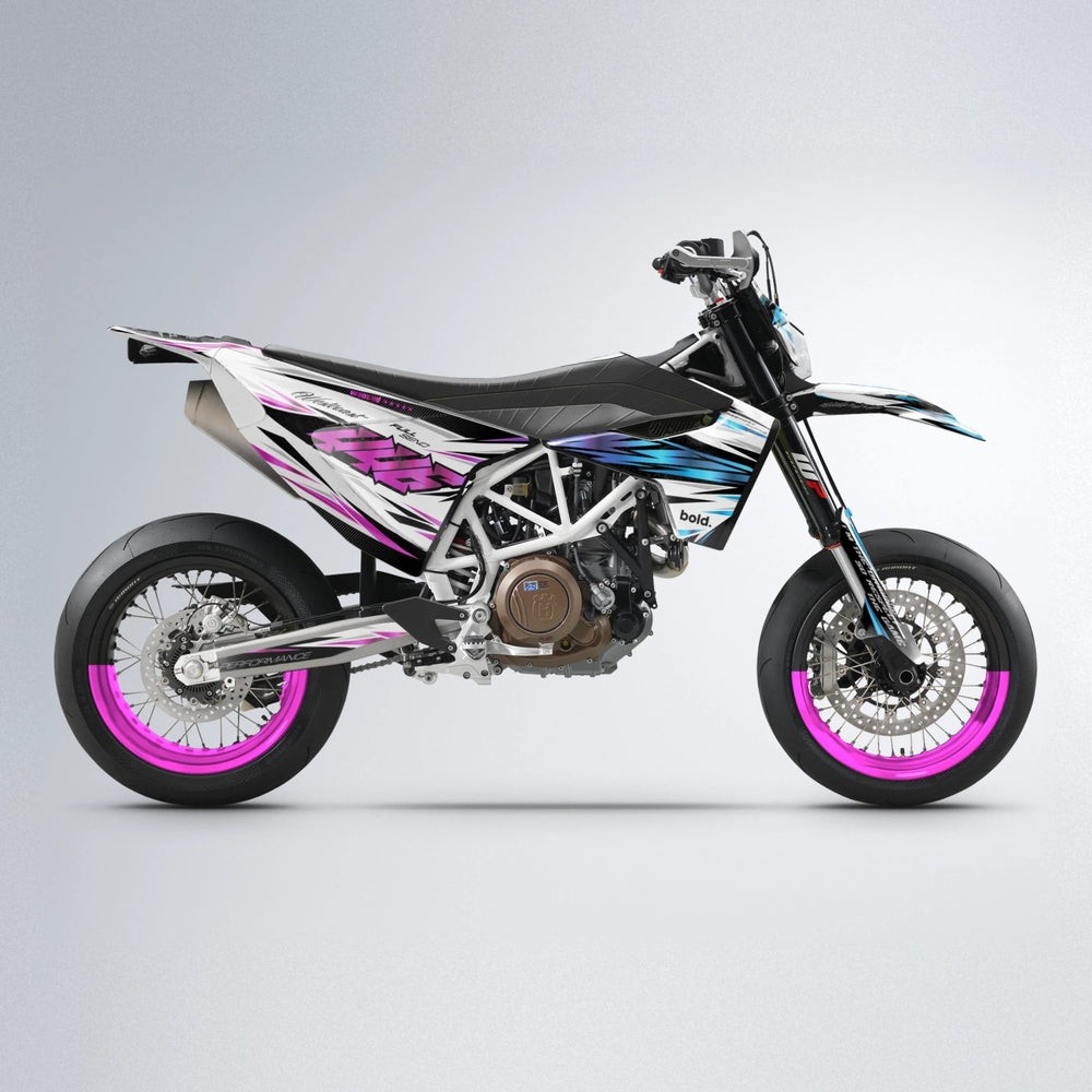 WESTCOAST Husqvarna 701 supermoto graphics kit in Pink & Light Blue
