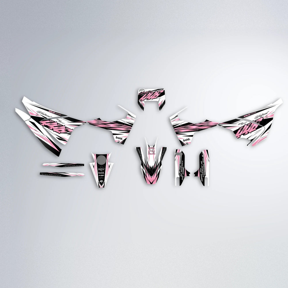 WESTCOAST Husqvarna 701 graphics kit parts layout in Sakura Pink