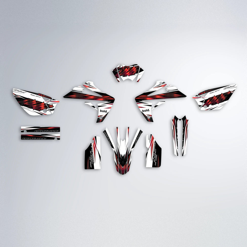 WESTCOAST Rieju MRT graphics kit parts layout in Black & Red