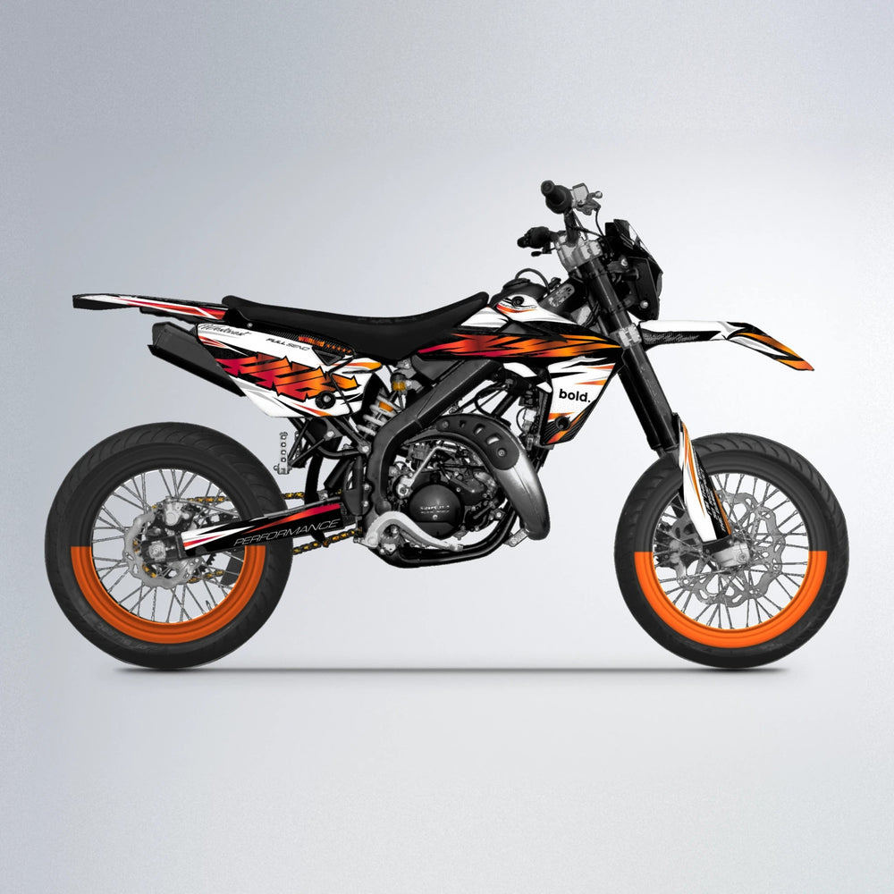 WESTCOAST Rieju MRT supermoto graphics kit in Red & Orange