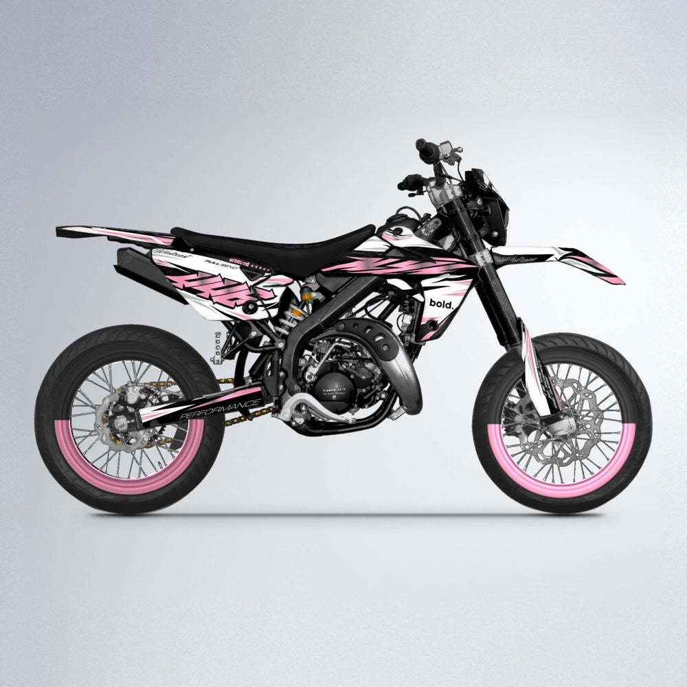 WESTCOAST Rieju MRT supermoto graphics kit in Sakura Pink