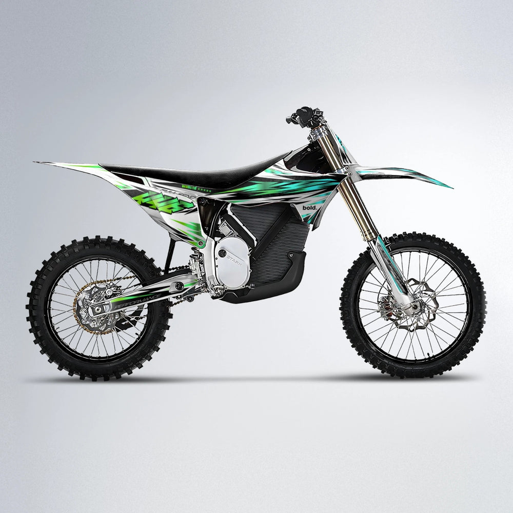 WESTCOAST Stark Varg MX motocross graphics kit in Cyan & Green