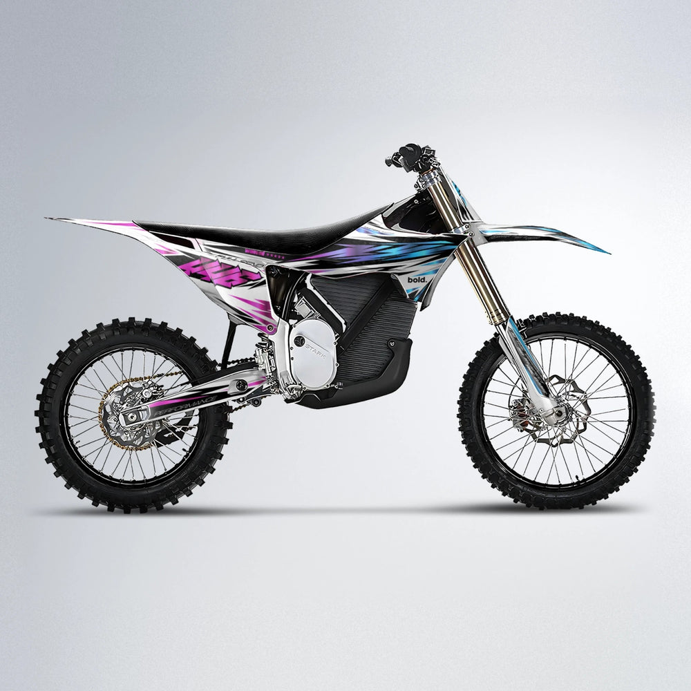 WESTCOAST Stark Varg MX motocross graphics kit in Pink & Light Blue