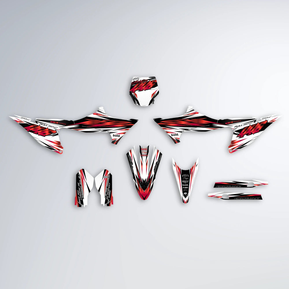 WESTCOAST Stark Varg MX graphics kit parts layout in Red