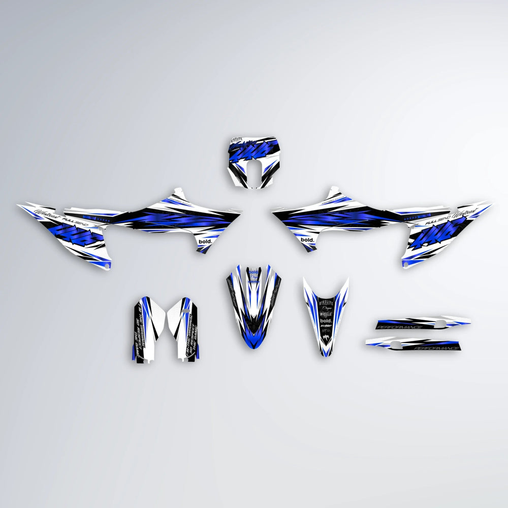 WESTCOAST Stark Varg SM graphics kit parts layout in Blue