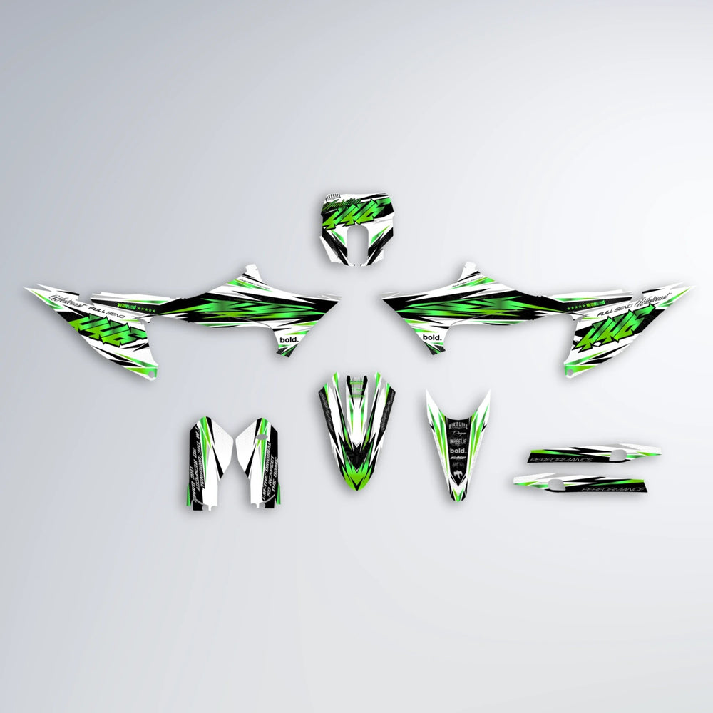 WESTCOAST Stark Varg SM graphics kit parts layout in Green