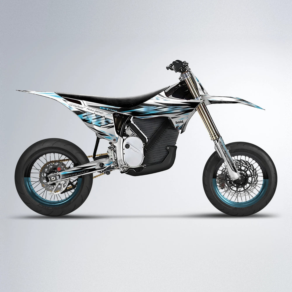 WESTCOAST Stark Varg SM supermoto graphics kit in Light Blue & White