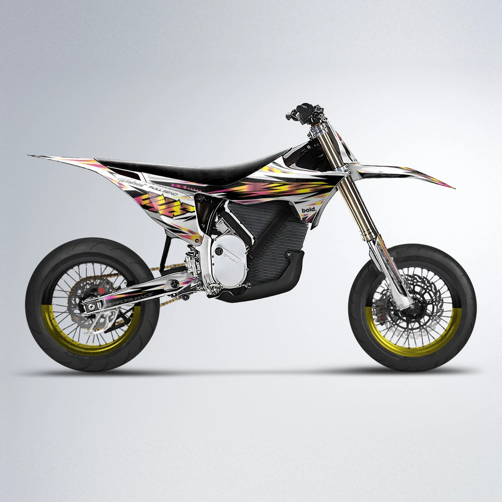 WESTCOAST Stark Varg SM supermoto graphics kit in Pink & Yellow
