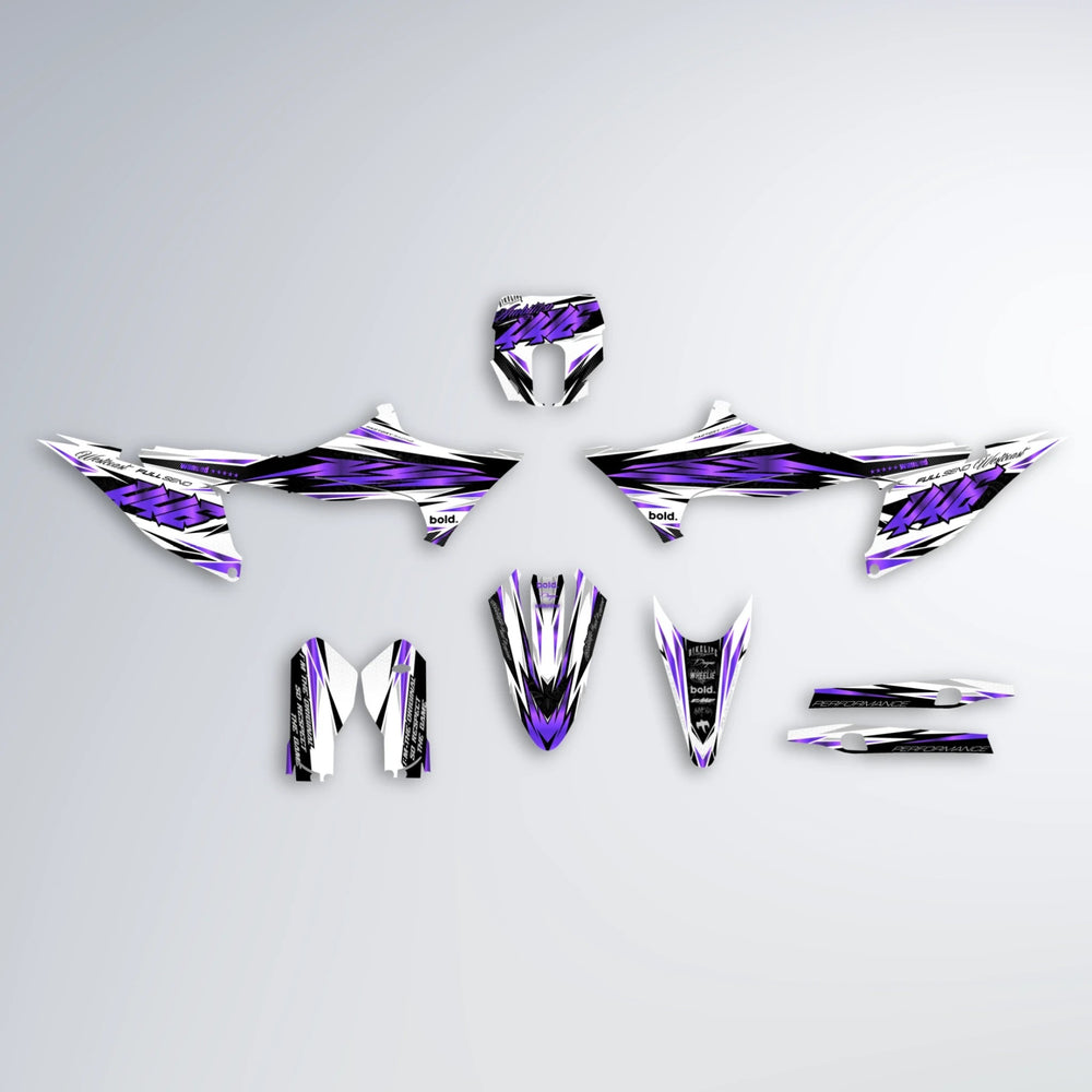 WESTCOAST Stark Varg SM graphics kit parts layout in Purple