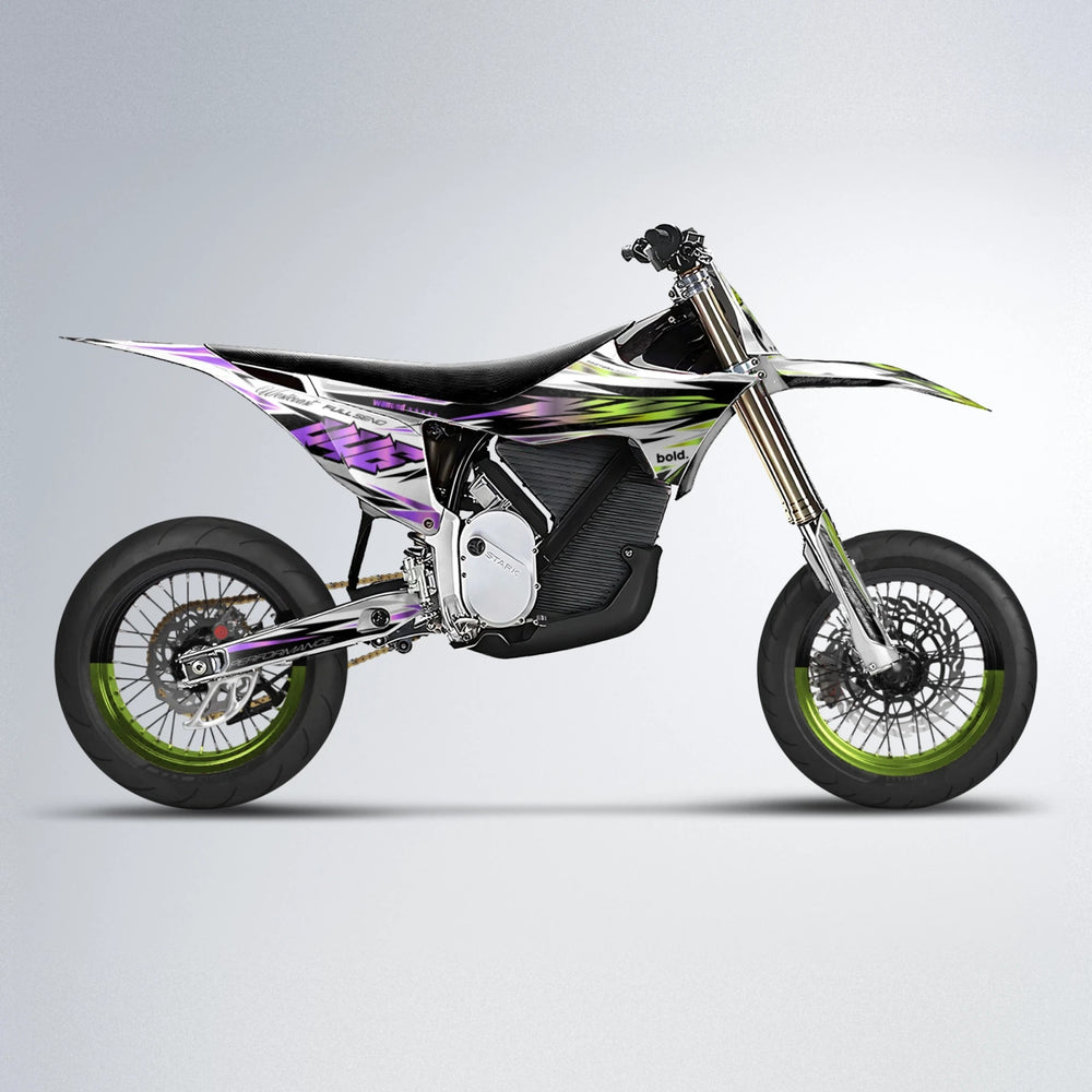 WESTCOAST Stark Varg SM supermoto graphics kit in Purple & Yellow