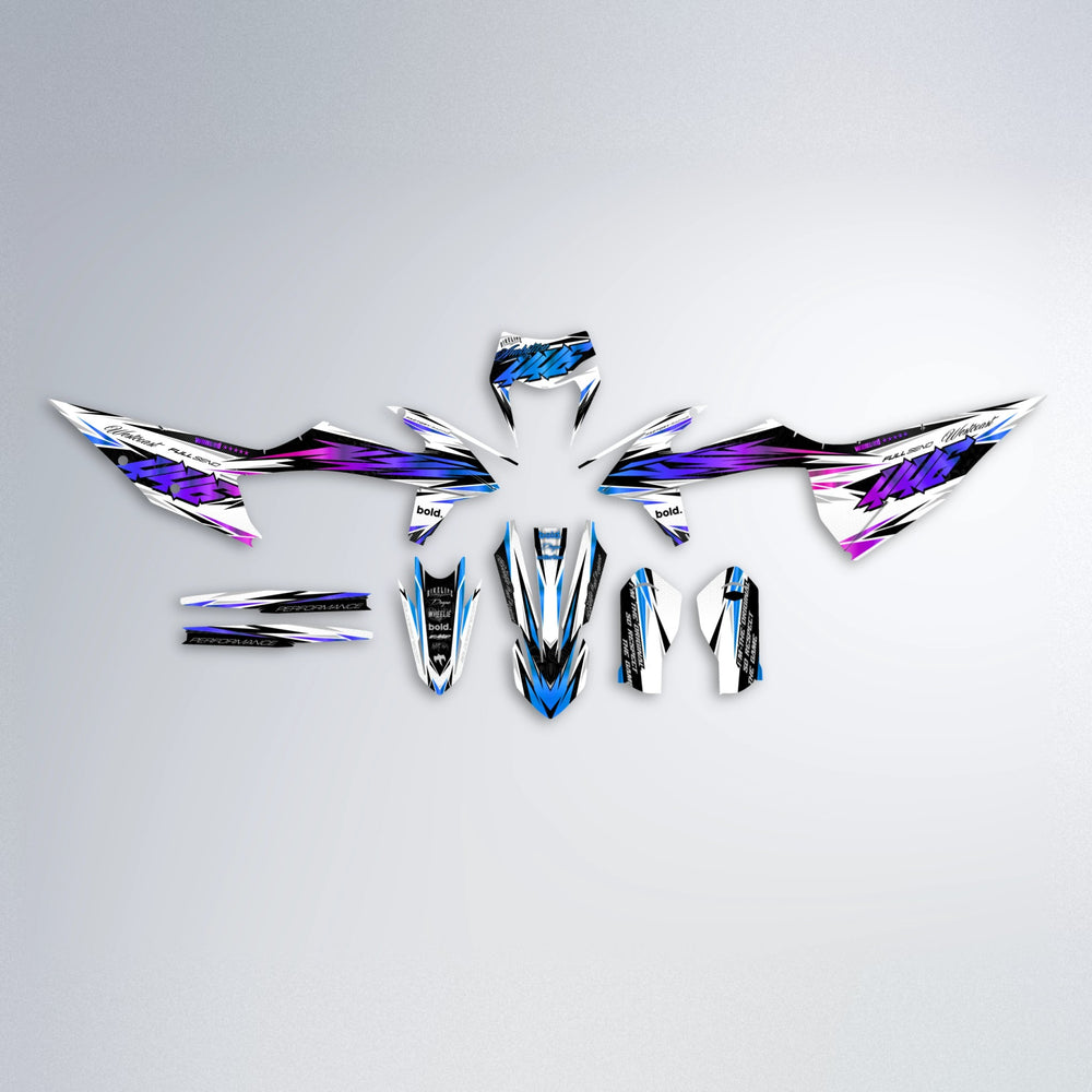 WESTCOAST graphics kit parts layout in Blue Purple Fade