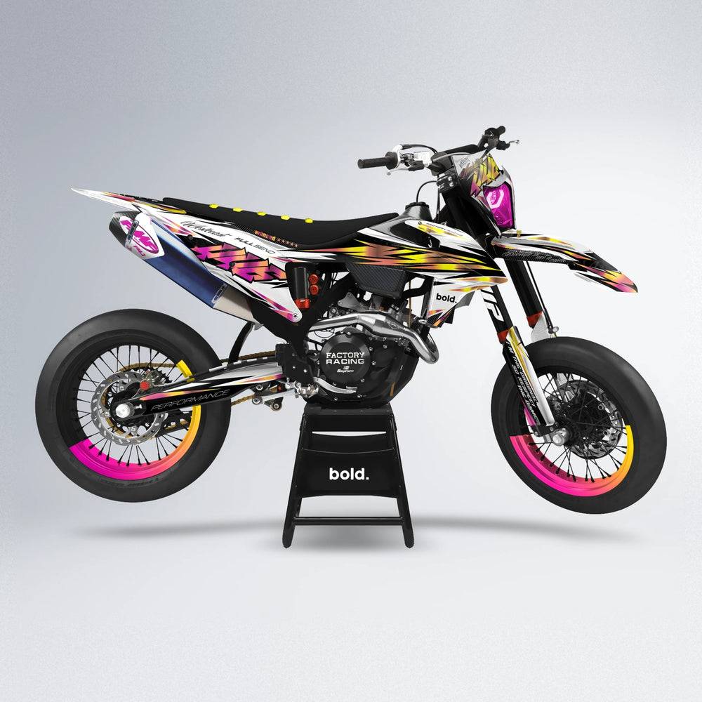 WESTCOAST supermoto graphics kit in Pink & Yellow