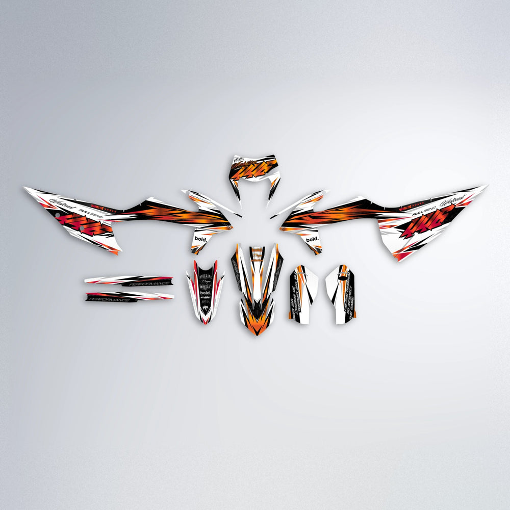 WESTCOAST graphics kit parts layout in Red & Orange