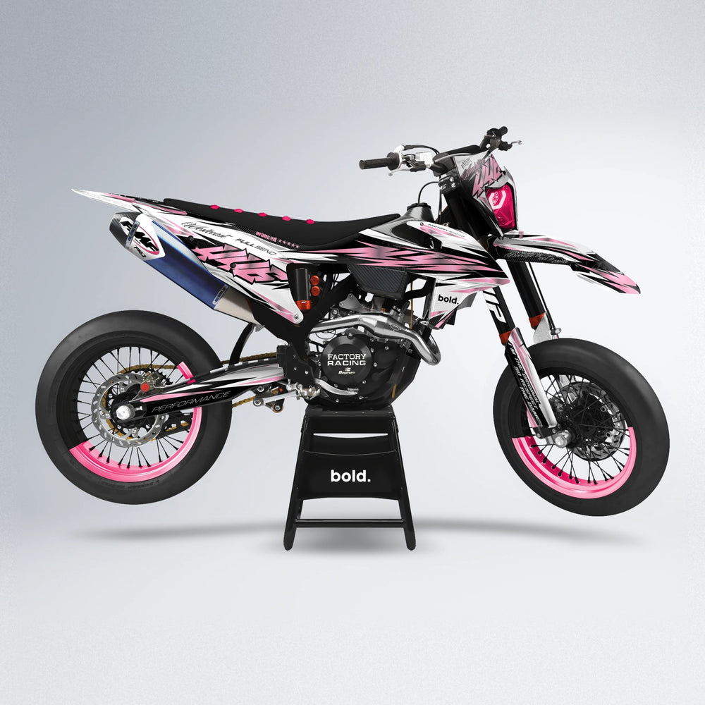 WESTCOAST supermoto graphics kit in Sakura Pink