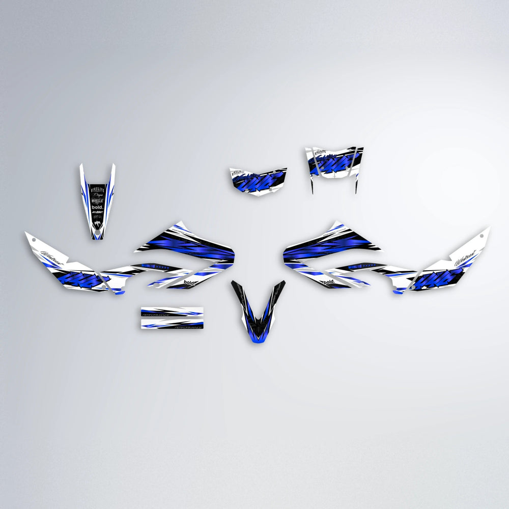 WESTCOAST Yamaha WR 125X graphics kit parts layout in Blue