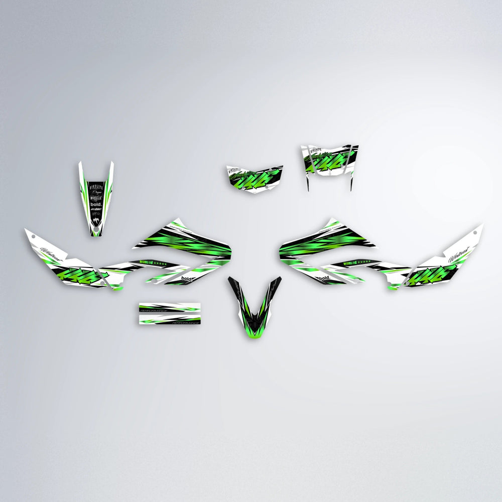 WESTCOAST Yamaha WR 125X graphics kit parts layout in Green