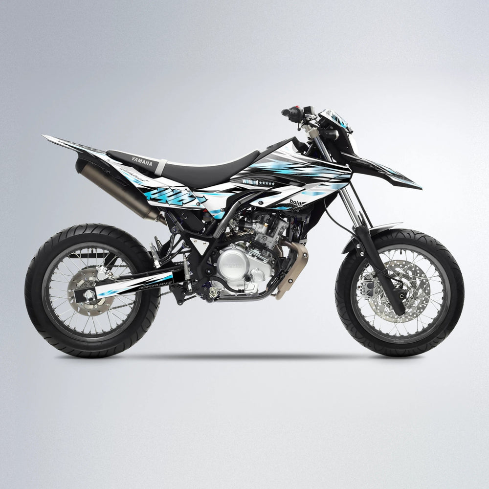 WESTCOAST Yamaha WR 125X supermoto graphics kit in Light Blue & White